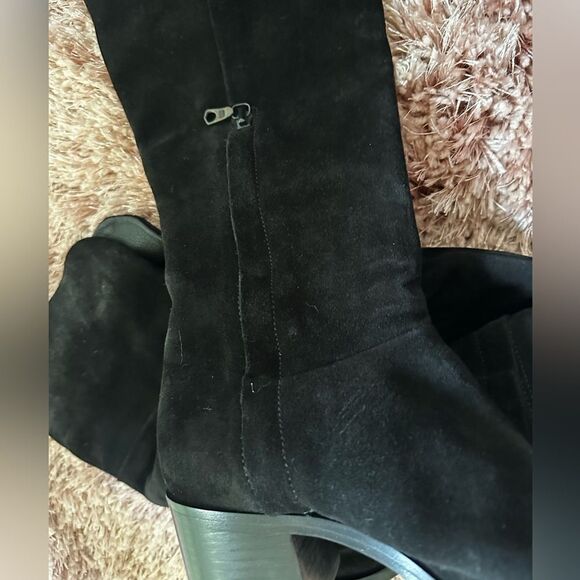 Rag and Bone thigh high black suede side zip over 2” block heel EUC 37.5… - Picture 3 of 16